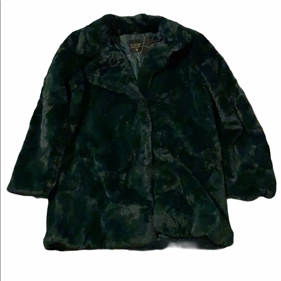 NWT JLUXLABEL Forest Green Faux Fur Jacket